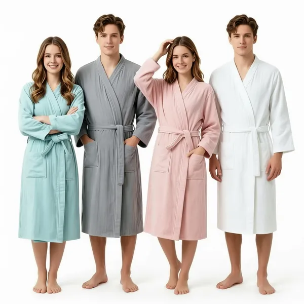 4 Layer Gauze Cotton Bathrobes - Custom Patch Factory