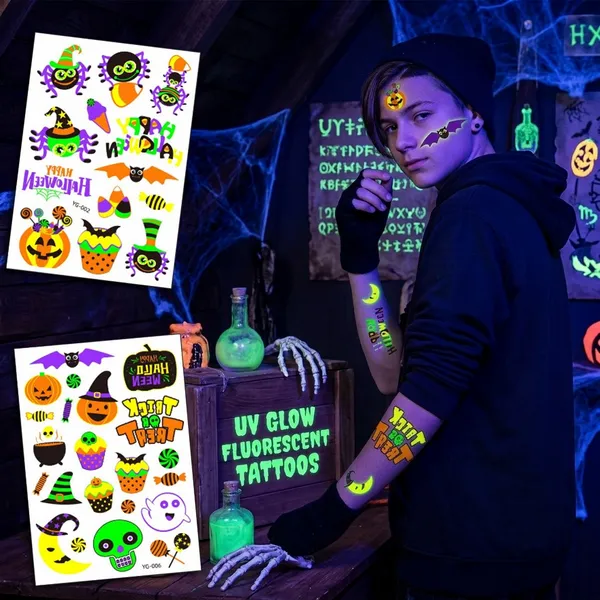 UV Glow Fluorescent Tattoos - Custom Patch Factory