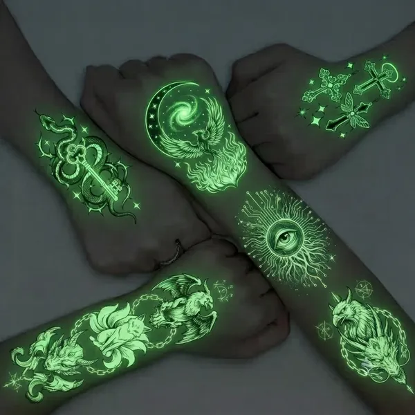 Glow Tattoos with Colorful Imprint - Custom Patch Factory
