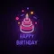 Happy Birthday with Cake Neon Sign - Custom Patch Factory