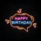 Happy Birthday in Bubble Thought Neon Sign - Custom Patch Factory