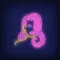 Girl with Pink Hair Neon Sign - Custom Patch Factory