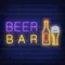 Beer & Bar with Bottle & Glass Neon - Custom Patch Factory