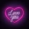 Pink Love You Neon Sign - Custom Patch Factory