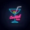 Cocktail Bar Glass & Zip Neon Sign - Custom Patch Factory