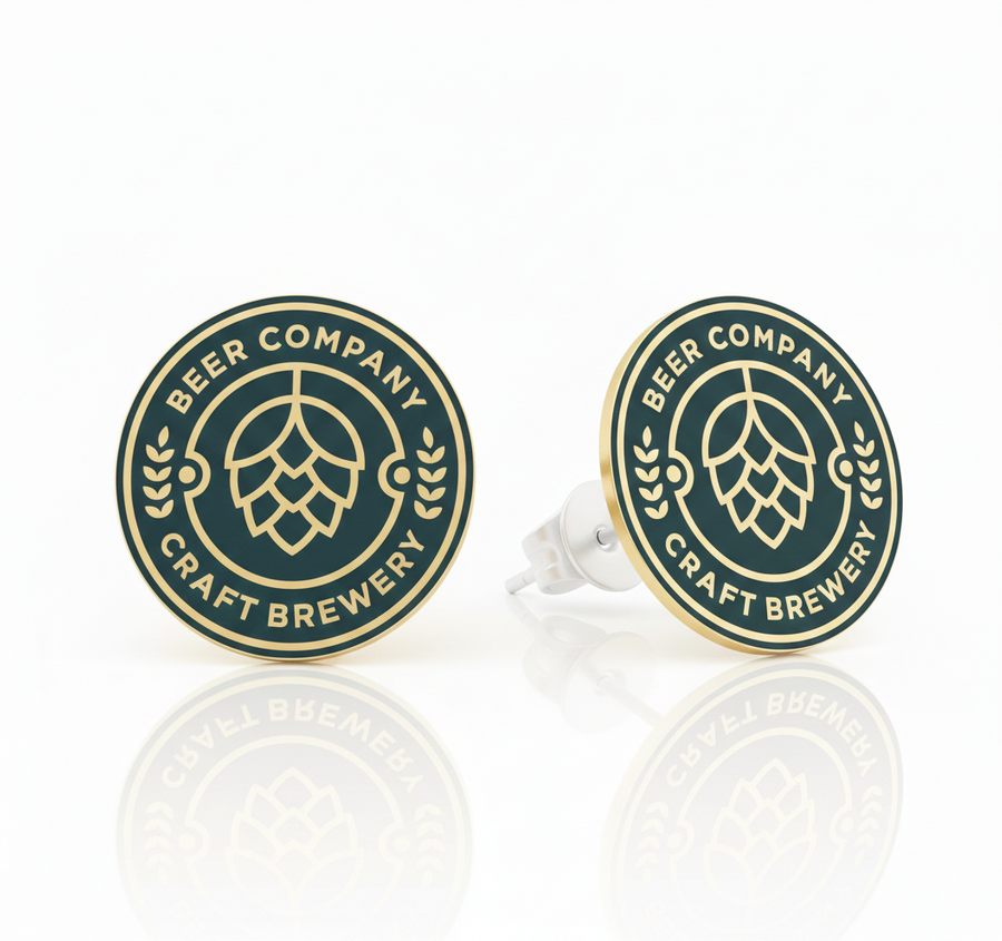 Hard Enamel Metal Earrings - Custom Patch Factory