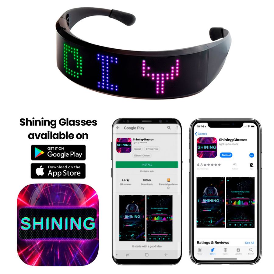 LED Light Up Glasses with Bluetooth - Custom Patch Factory