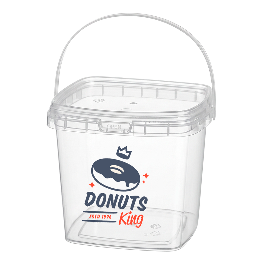 Square Transparent Drink Buckets - Custom Patch Factory