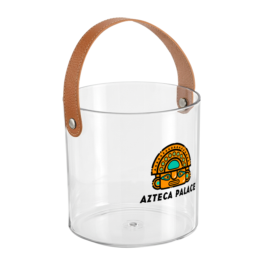 Leather-Strap Clear Drink Buckets - Custom Patch Factory