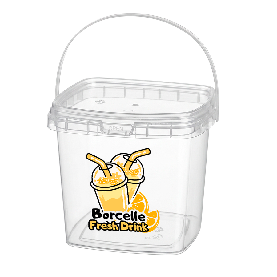 Square Transparent Drink Buckets - Custom Patch Factory