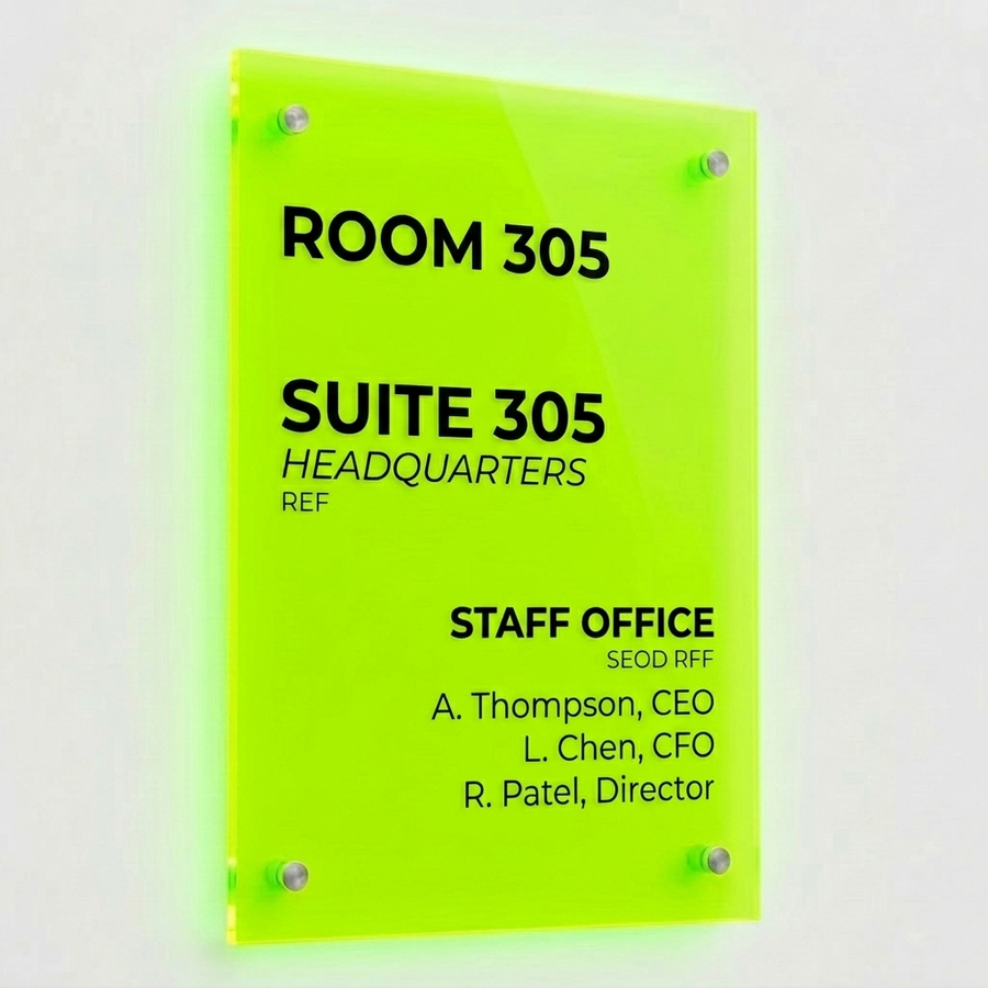 Colorful Acrylic Door Signs - Custom Patch Factory