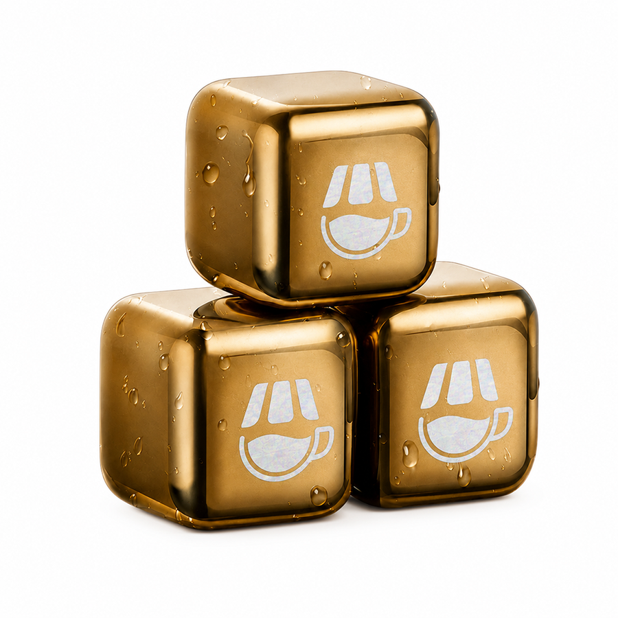Gold Stainless Steel Ice Cubes - Custom Patch Factory