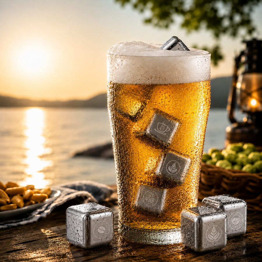 Silver Stainless Steel Ice Cubes - Custom Patch Factory