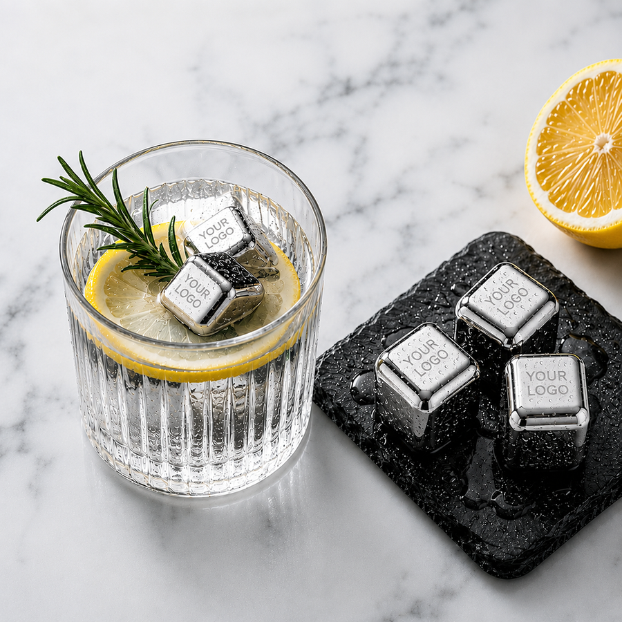 Silver Stainless Steel Ice Cubes - Custom Patch Factory