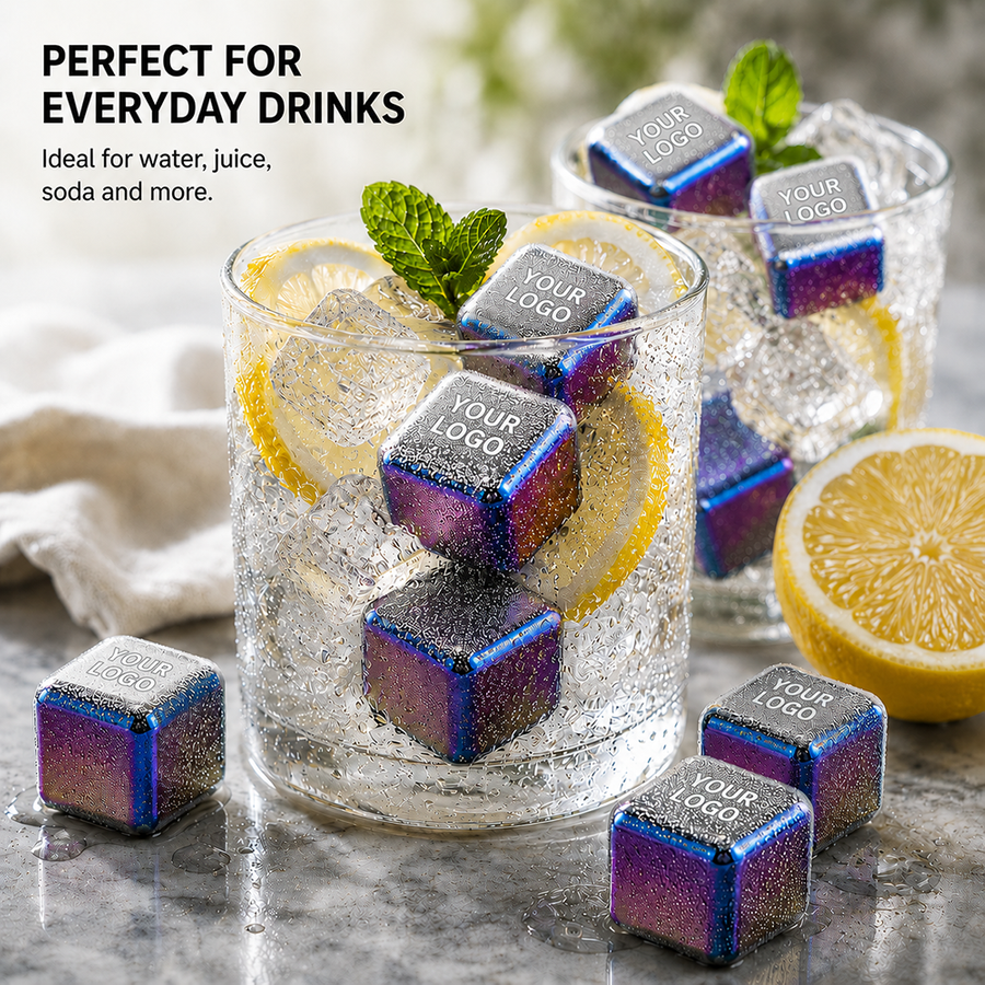 Rainbow Stainless Steel Ice Cubes - Custom Patch Factory
