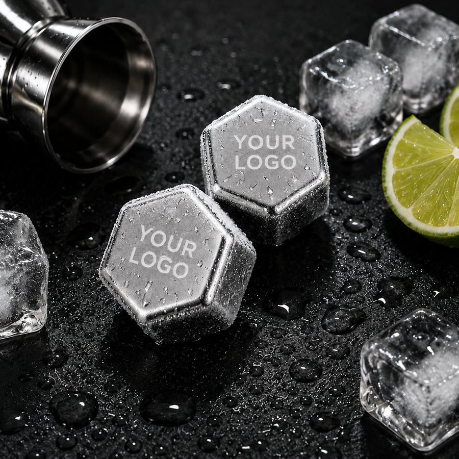 Hexagon Stainless Steel Ice Cubes - Custom Patch Factory
