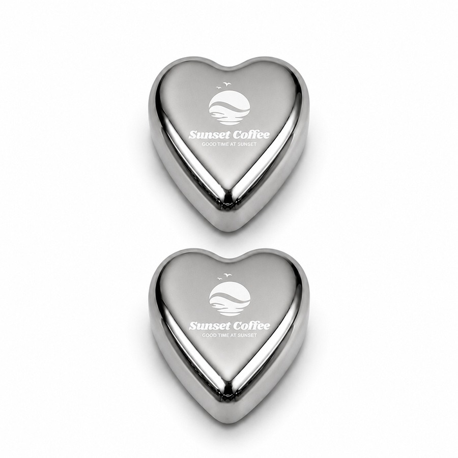 Heart-Shaped Stainless Steel Ice Cubes - Custom Patch Factory