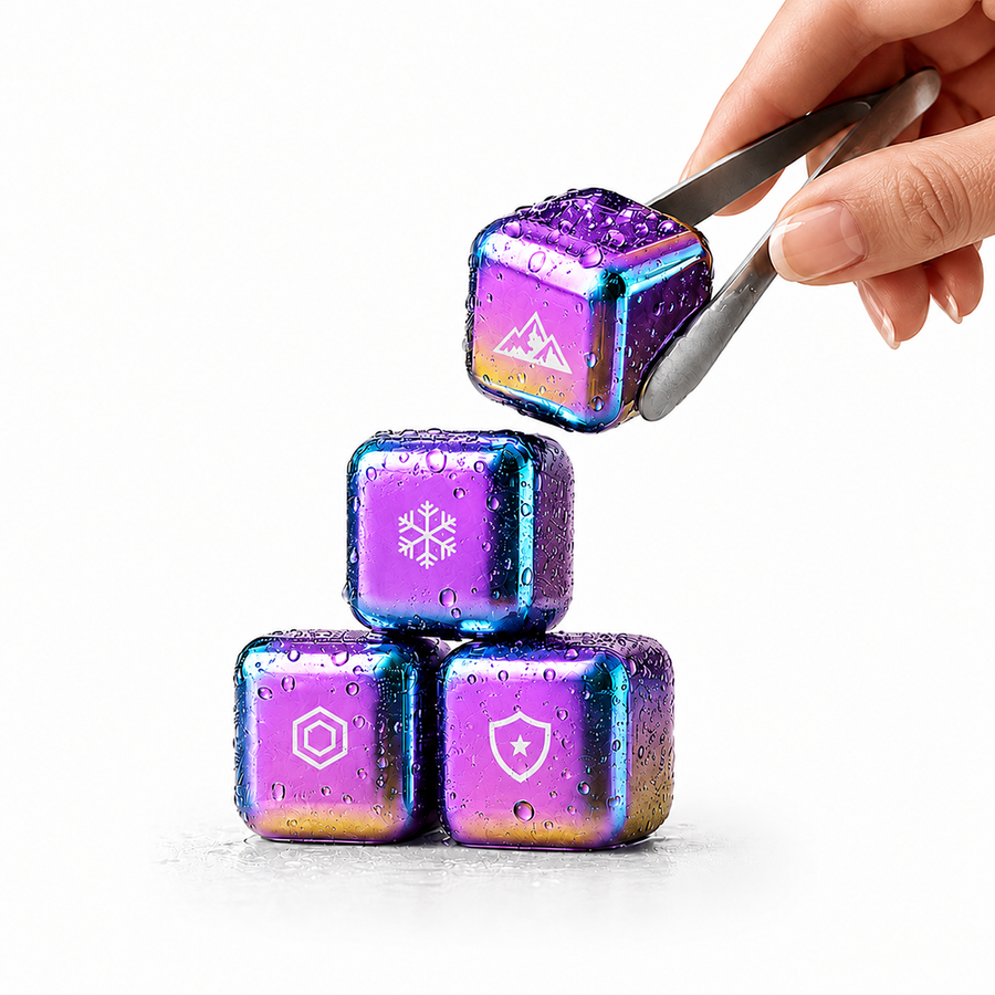 Rainbow Stainless Steel Ice Cubes - Custom Patch Factory