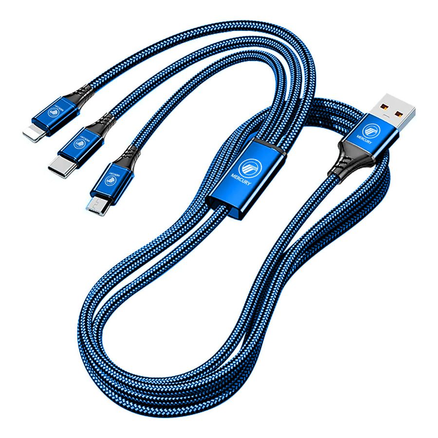 Nylon Braided 3-in-1 Charging Cables - Custom Patch Factory