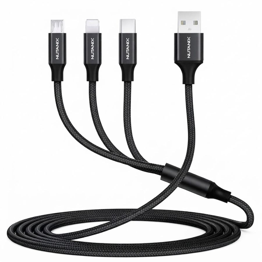 Nylon Braided 3-in-1 Charging Cables - Custom Patch Factory