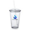 16 Oz Vibrant Sip Tumblers with Straw Clear