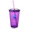 16 Oz Vibrant Sip Tumblers with Straw Purple