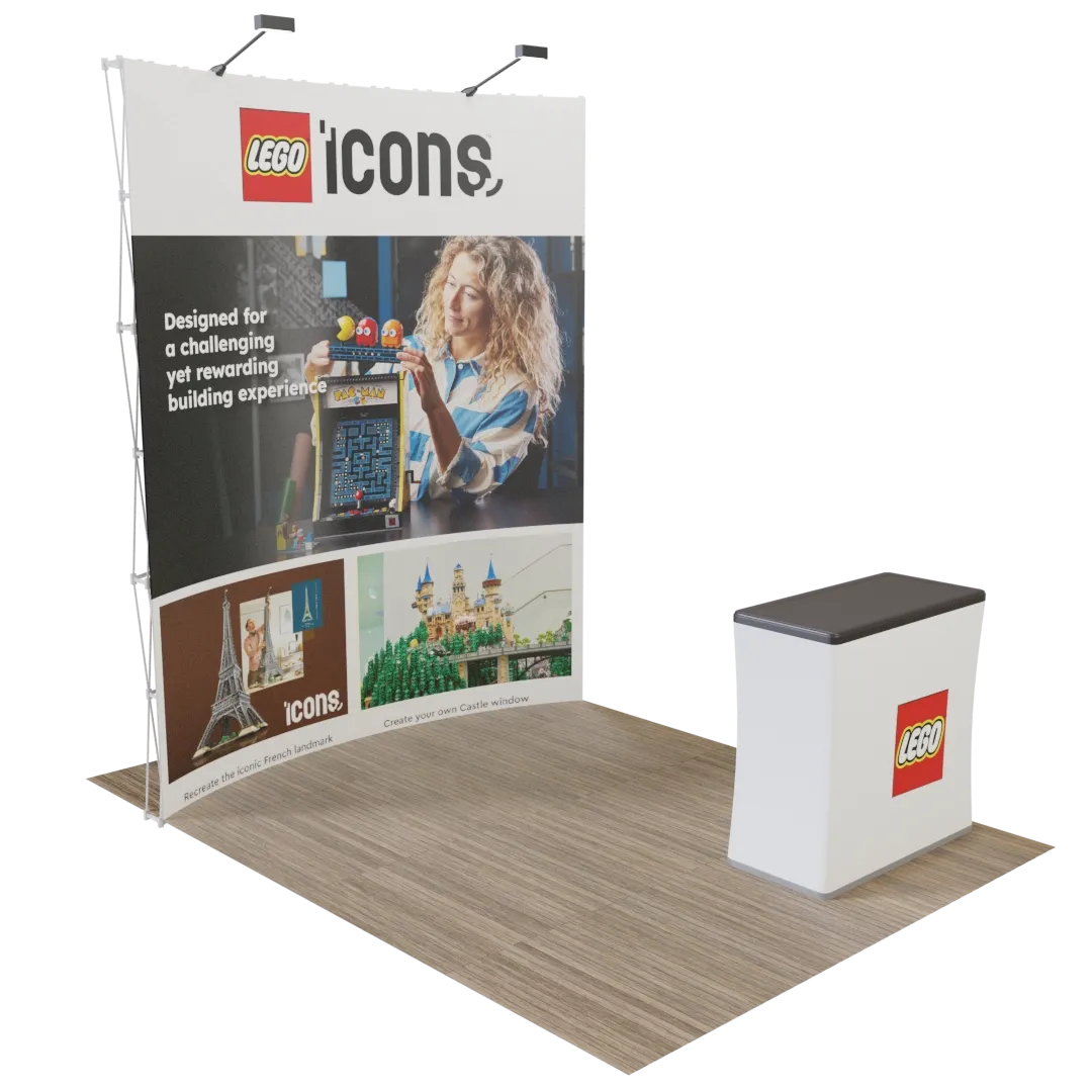 Custom Curved Pop Up Trade Show Display Stand 8' x 8' - Custom Patch Factory