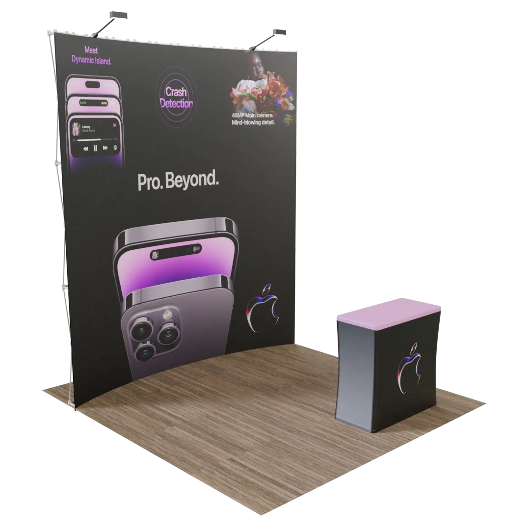 Custom Curved Pop Up Trade Show Display 10' x 10' - Custom Patch Factory